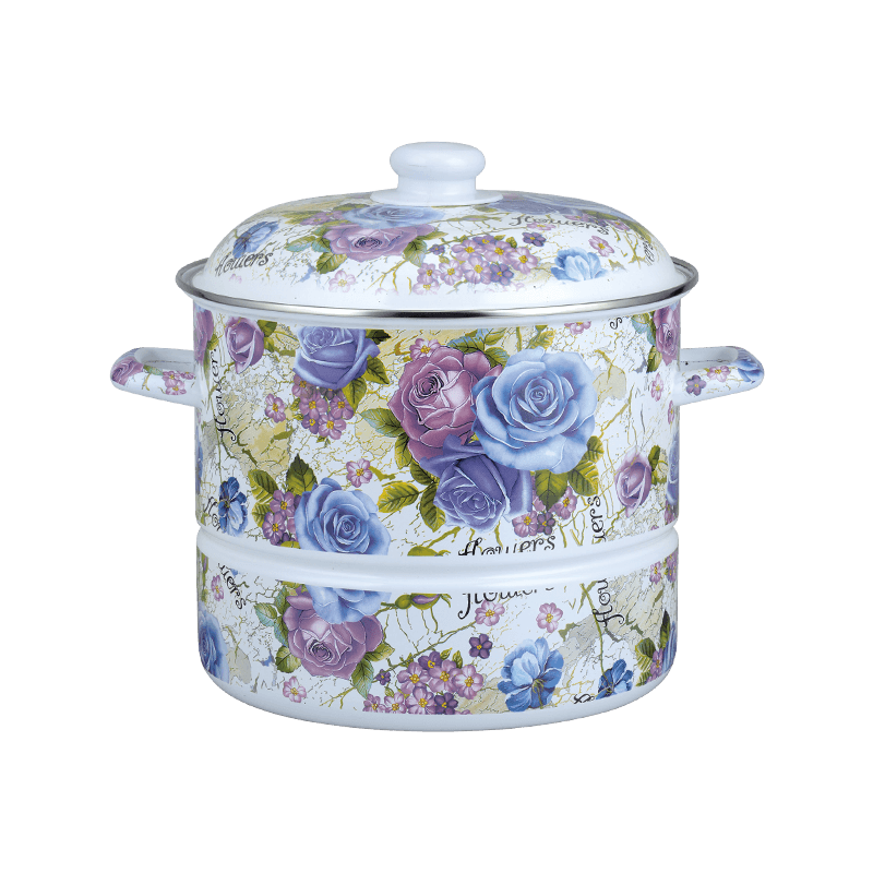 756d z nerezové oceli kulatý ráfkový parník smaltovaný hrnec s napajícím podnosem