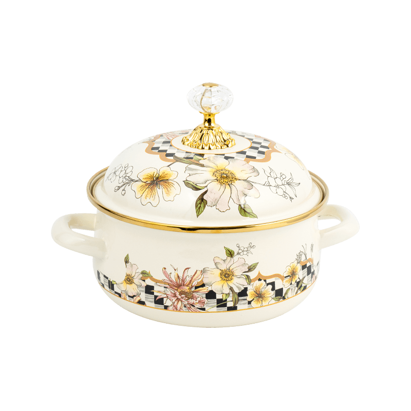 Pot 807d s dvojitou rukou smaltova ve tvaru